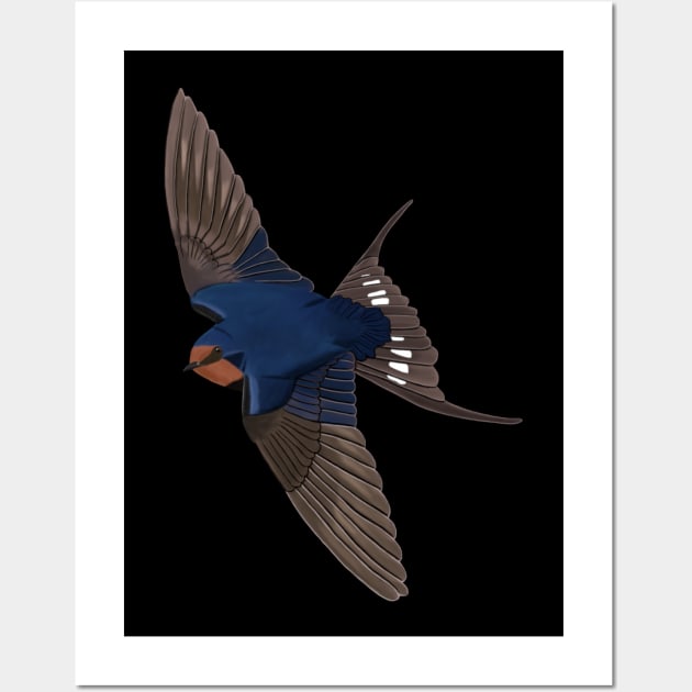 Barn Swallow Bird Watching Birding Ornithologist Gift Wall Art by jzbirds